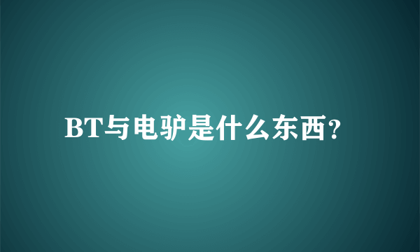 BT与电驴是什么东西？