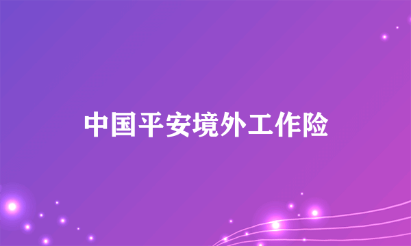 中国平安境外工作险