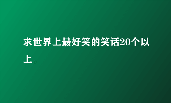 求世界上最好笑的笑话20个以上。