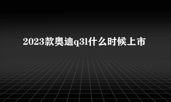 2023款奥迪q3l什么时候上市