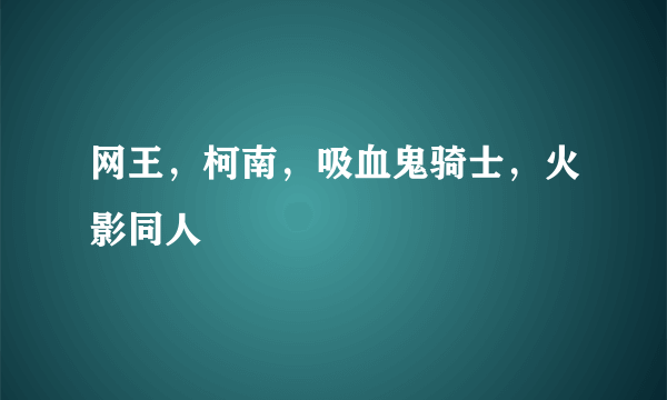 网王，柯南，吸血鬼骑士，火影同人