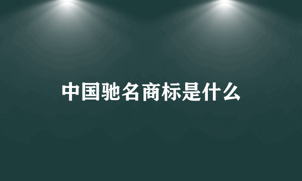 中国驰名商标是什么