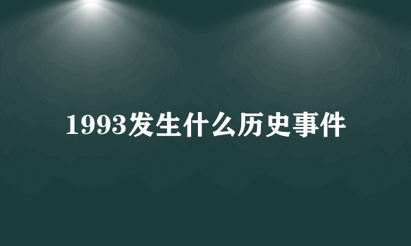 1993发生什么历史事件