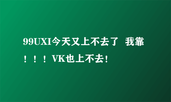 99UXI今天又上不去了  我靠！！！VK也上不去！