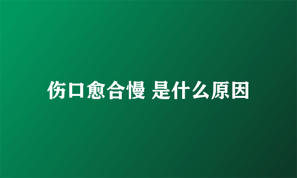 伤口愈合慢 是什么原因