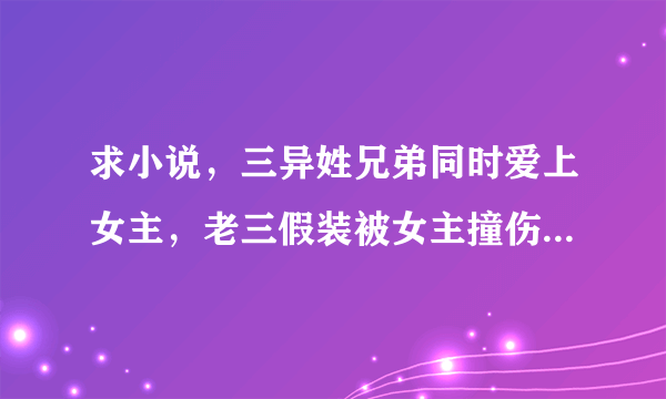 求小说，三异姓兄弟同时爱上女主，老三假装被女主撞伤，混到女主家里。？都市文