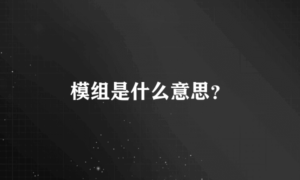 模组是什么意思？