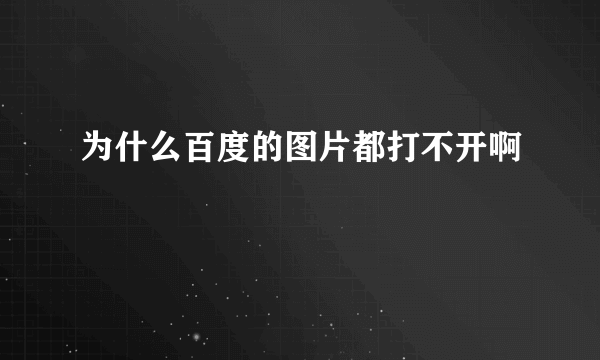 为什么百度的图片都打不开啊