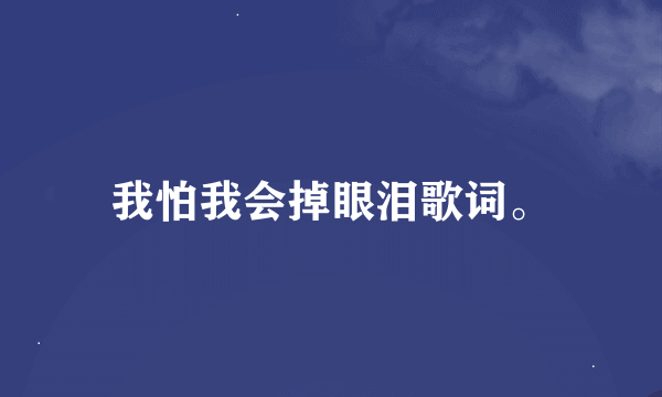 我怕我会掉眼泪歌词。