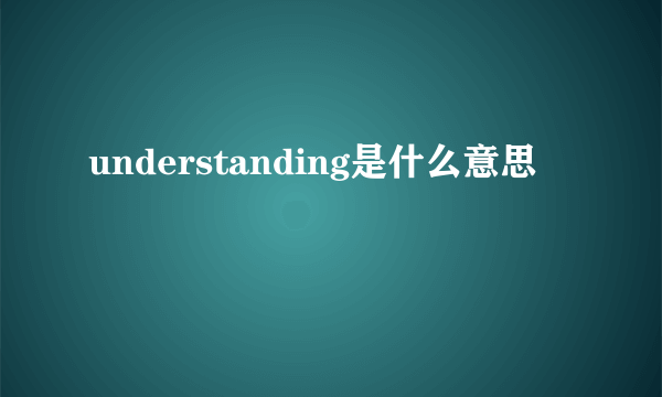 understanding是什么意思