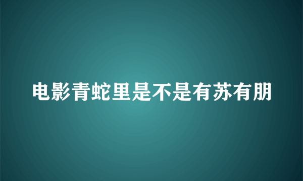 电影青蛇里是不是有苏有朋