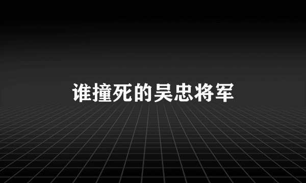 谁撞死的吴忠将军