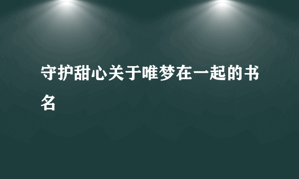 守护甜心关于唯梦在一起的书名