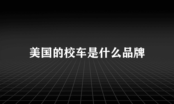 美国的校车是什么品牌