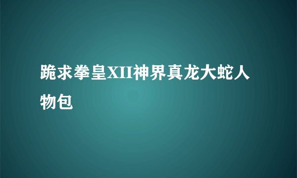 跪求拳皇XII神界真龙大蛇人物包