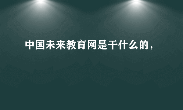 中国未来教育网是干什么的，