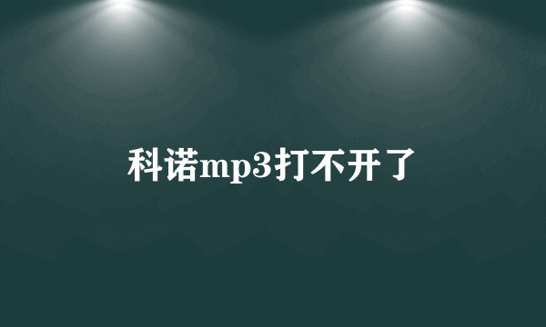 科诺mp3打不开了