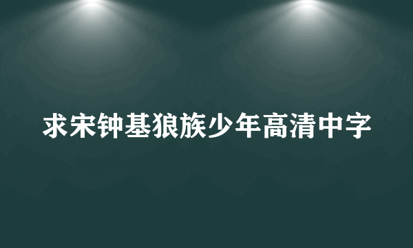 求宋钟基狼族少年高清中字