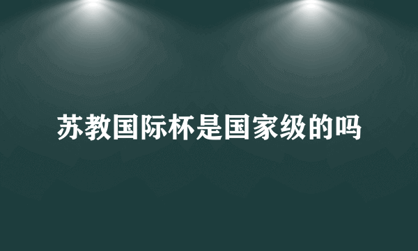 苏教国际杯是国家级的吗