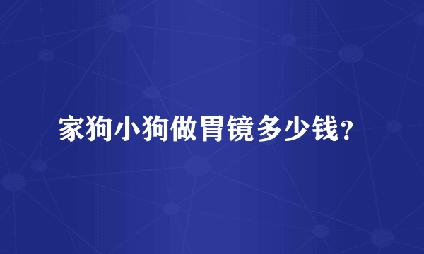 家狗小狗做胃镜多少钱？