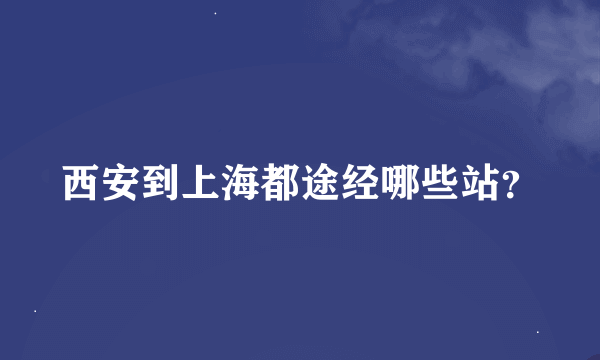 西安到上海都途经哪些站？