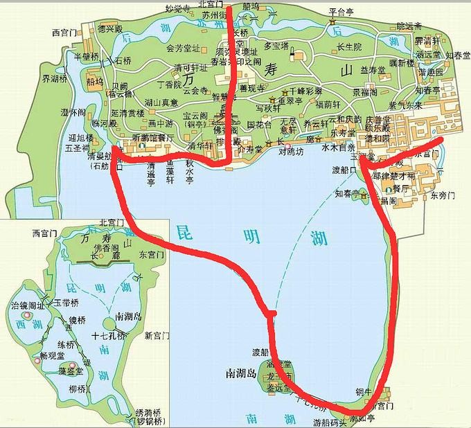 颐和园的简易地图