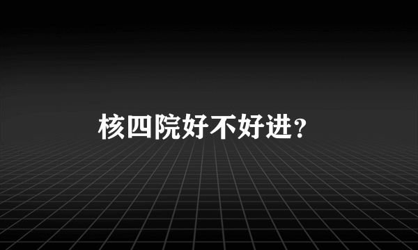 核四院好不好进？