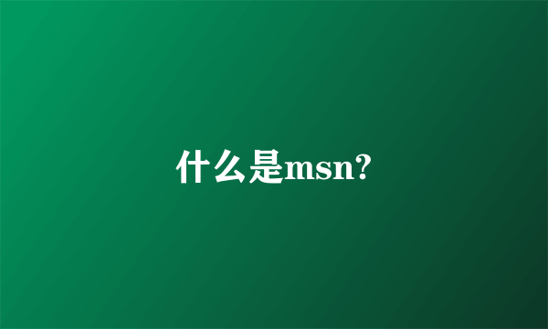 什么是msn?