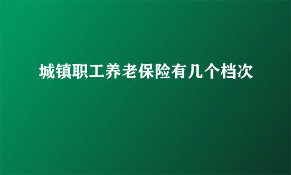 城镇职工养老保险有几个档次