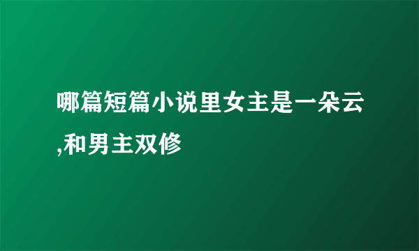 哪篇短篇小说里女主是一朵云,和男主双修