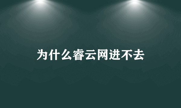 为什么睿云网进不去