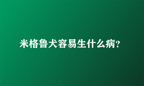 米格鲁犬容易生什么病？