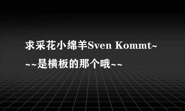 求采花小绵羊Sven Kommt~~~是横板的那个哦~~