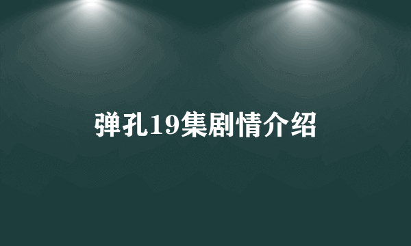 弹孔19集剧情介绍