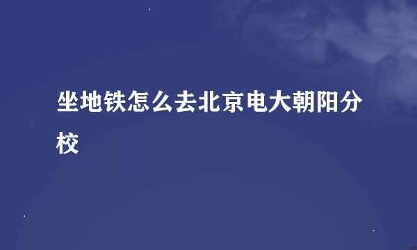 坐地铁怎么去北京电大朝阳分校