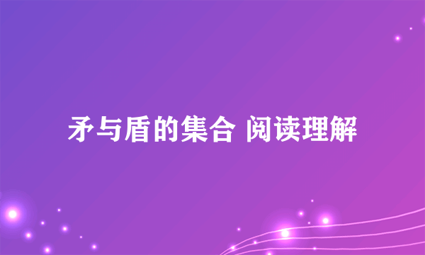 矛与盾的集合 阅读理解