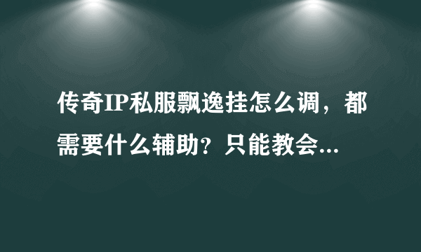 传奇IP私服飘逸挂怎么调，都需要什么辅助？只能教会，和有效果。我可以给你QB