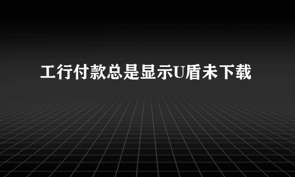 工行付款总是显示U盾未下载