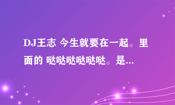 DJ王志 今生就要在一起。里面的 哒哒哒哒哒哒。是哪首英文歌。