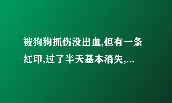 被狗狗抓伤没出血,但有一条红印,过了半天基本消失,我还需要去打针吗？