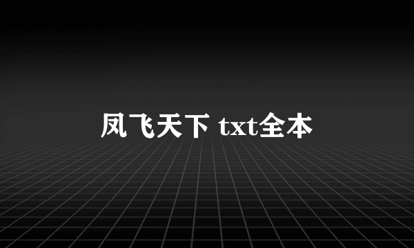 凤飞天下 txt全本