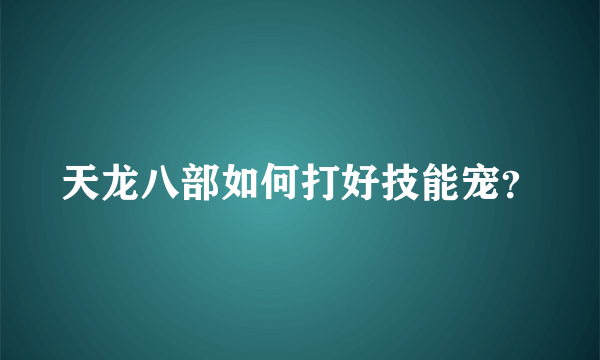 天龙八部如何打好技能宠？