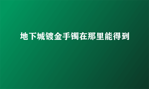 地下城镀金手镯在那里能得到