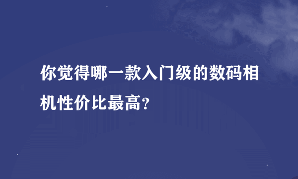 你觉得哪一款入门级的数码相机性价比最高？