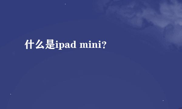 什么是ipad mini？