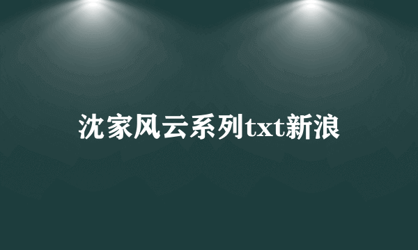 沈家风云系列txt新浪