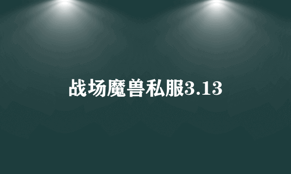 战场魔兽私服3.13