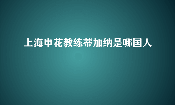 上海申花教练蒂加纳是哪国人