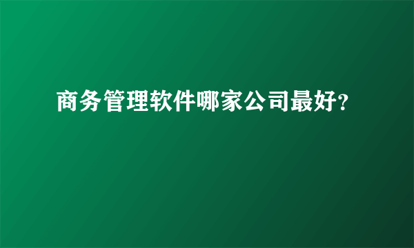 商务管理软件哪家公司最好？