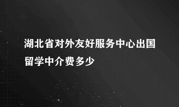 湖北省对外友好服务中心出国留学中介费多少